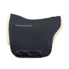 Deuber Branderup Satteldecke Gr. L  schwarz/hellgelb mit Leder schwarz