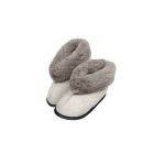 Lambskin slipper with leather sole, colour  brown-grey