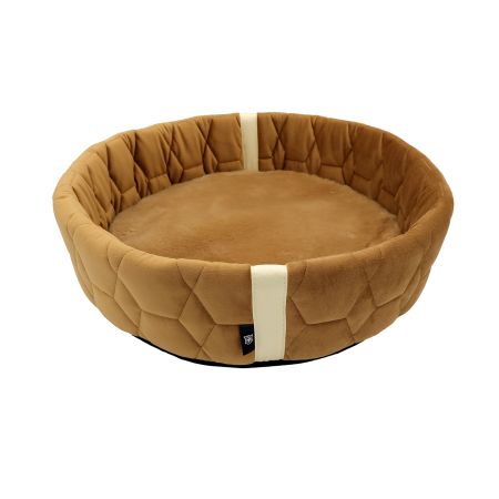 Lammfellbett Rund Samt sand/sand ca. 45cm Durchmesser