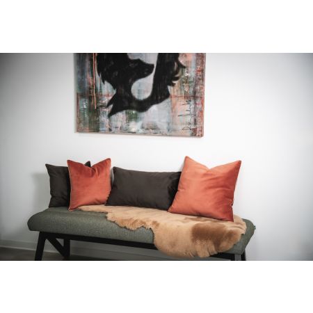 Samt-Dekokissenhülle mit Kontrastpaspel - 17 Farben, verschiedene Größen