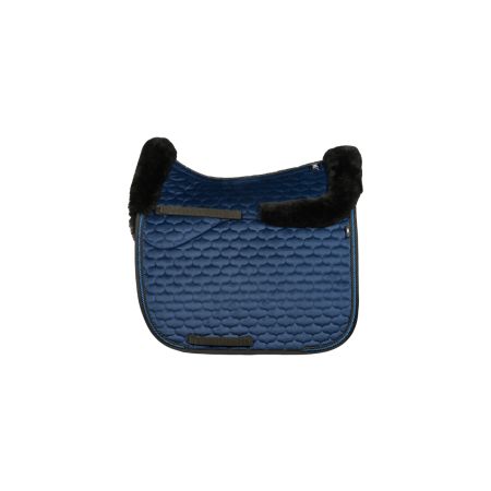 Lammfell Schabracke Dressur Gr.L Samt blau/schwarz
