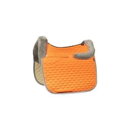 Lammfell Schabracke Dressur Gr.L Glanz orange/grau