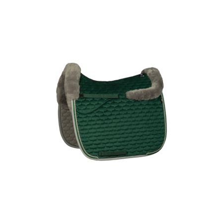 Lammfell Schabracke Dressur Gr.L Samt grün/grau
