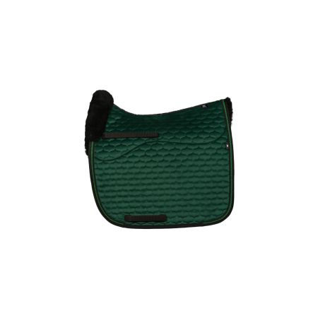 Lammfell Schabracke Dressur Gr.L Samt grün/schwarz