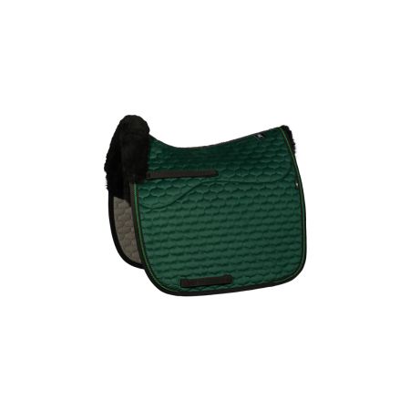 Lammfell Schabracke Dressur Gr.L Samt grün/schwarz