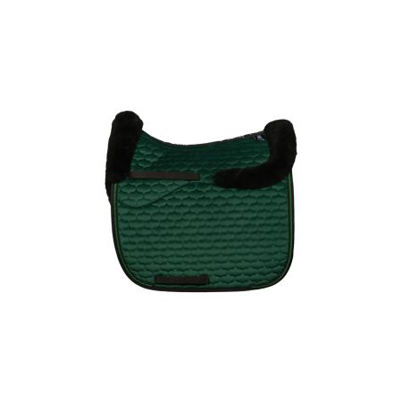 Lammfell Schabracke Dressur Gr.L Samt grün/schwarz