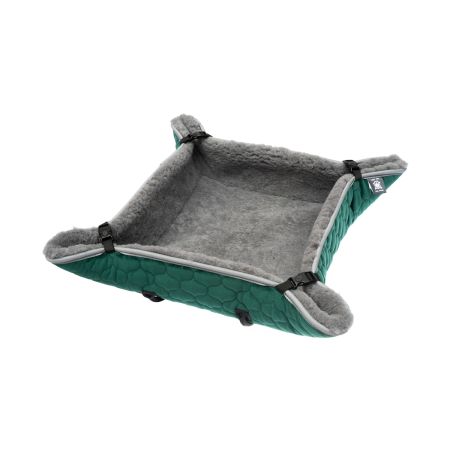 Lammfell-Kuschelbett für Hunde & Katzen Samt grün/grau  60x60cm