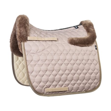 Lammfell Schabracke Dressur Gr.L Glanz Satellite / Cappuccino