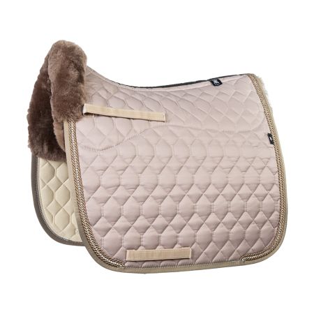 Lammfell Schabracke Dressur Gr.L Glanz Satellite / Cappuccino