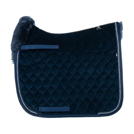 Lammfell Schabracke Dressur Gr.L Samt Evening Blue / Blau