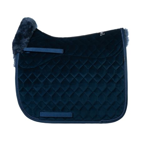 Lammfell Schabracke Dressur Gr.L Samt Evening Blue / Blau