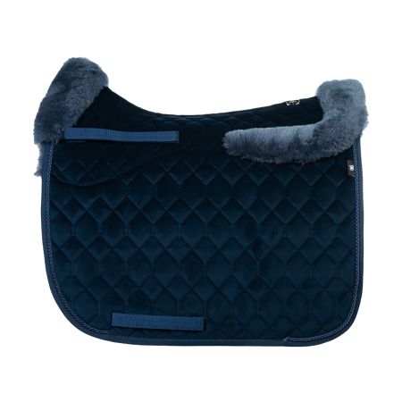 Lammfell Schabracke Dressur Gr.L Samt Evening Blue / Blau