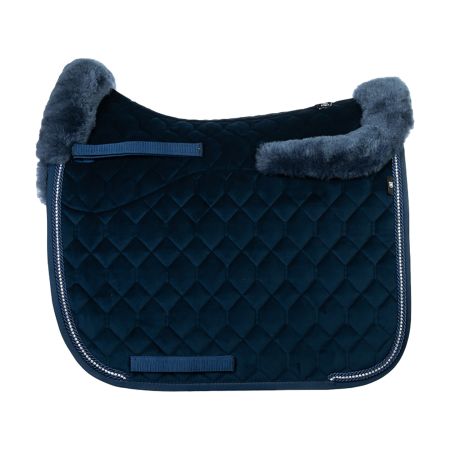 Lammfell Schabracke Dressur Gr.L Samt Evening Blue / Blau
