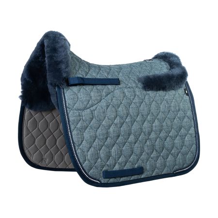 Lammfell Schabracke Dressur Gr.L Gimora Evening Blue / Blau