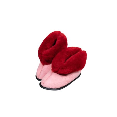 Lambskin slipper with leather sole, colour red