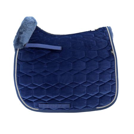 Lammfell Schabracke Dressur Gr.L  Samt blau/blau LIMITIERT!