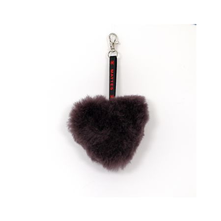 Lammfell Herz Anhänger, Schlüsselanhänger, Taschenanhänger, pflaume