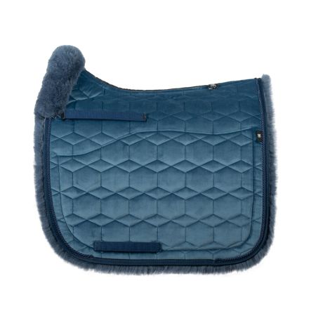 Fur change Lambskin Square Pad Dressage Size L velvet cornet blue