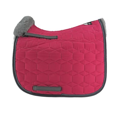 Lammfell Schabracke Dressur Gr.L  Glanz  orchidee/grau