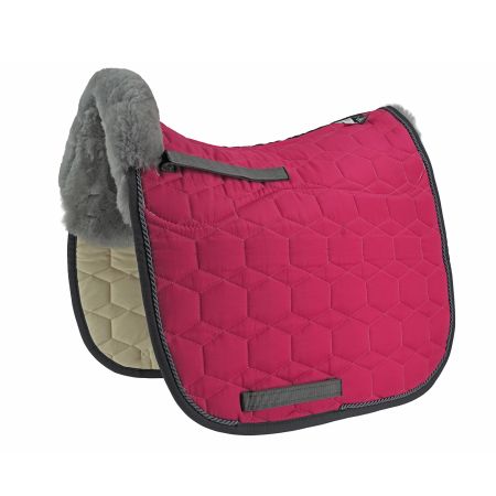 Lammfell Schabracke Dressur Gr.M  Glanz  orchidee/grau