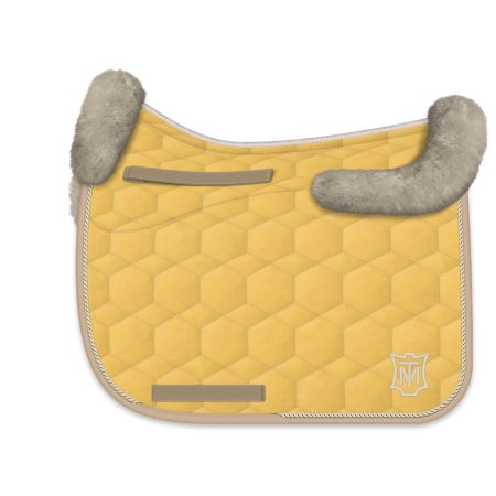 Lambskin Square Pad Dressage Size L velvet york yellow/platin