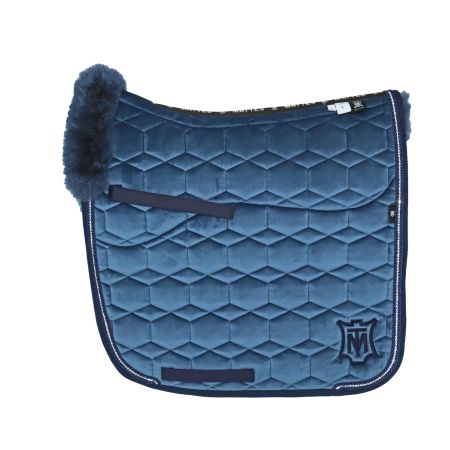 Crystal Lambskin Square Pad Dressage Size L velvet Cornet blue