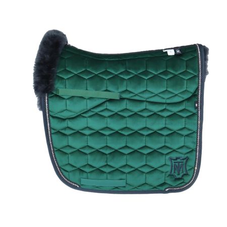 Crystal Lambskin Square Pad Dressage Size L velvet green