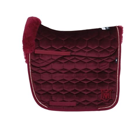 Crystal Lambskin Square Pad Dressage Size L velvet bordeaux