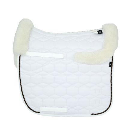 Competition Lambskin Square Pad Dressage Size L - Head Number Preparation