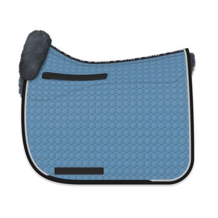 Lammfell Schabracke Dressur Gr.L  cornet blue/dunkelgrau