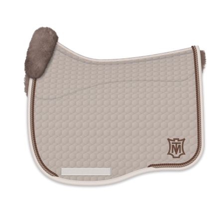 Lammfell Schabracke EUROFIT® Dressur Gr.L walnuss/champagne (ohne Klett oben)