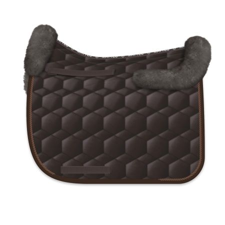 Lammfell Schabracke Dressur Gr.L Glanz braun/taupe